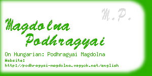 magdolna podhragyai business card